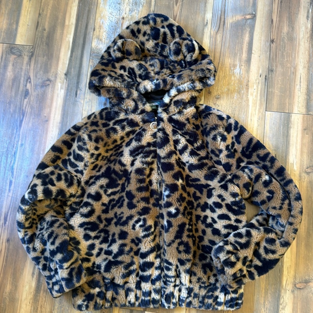 Faux fur full zip coat